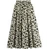 imageWomen Leopard Print Long Skirts Chiffon Summer Beach Pleated Elastic High Waisted Ruffle Hem Maxi SkirtsApricot