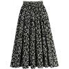 imageWomen Leopard Print Long Skirts Chiffon Summer Beach Pleated Elastic High Waisted Ruffle Hem Maxi SkirtsBlack