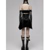 imageGoth High Waisted Faux Mini Leather Skater ALine Flared Rave Skirt for Punk Rock Y2K WomenBlack