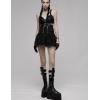 imageGoth Mini Tulle Lace Skater High Waist ALine Flared Rave Skirt for Punk Rock WomenBlack