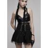 imageGoth Mini Tulle Lace Skater High Waist ALine Flared Rave Skirt for Punk Rock WomenBlack