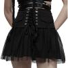 imageGoth Mini Tulle Lace Skater High Waist ALine Flared Rave Skirt for Punk Rock WomenBlack