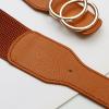 imageKisidoo Womens Wide Stretchy Cinch Belt with Double ORing 2 Inch Vintage Chunky Buckle Belts Brown