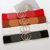 imageKisidoo Womens Wide Stretchy Cinch Belt with Double ORing 2 Inch Vintage Chunky Buckle Belts Brown