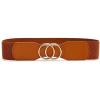 imageKisidoo Womens Wide Stretchy Cinch Belt with Double ORing 2 Inch Vintage Chunky Buckle Belts Brown