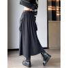 imageKisidoo Vintage Maxi Cargo Skirt  Womens High Waist Aline Winter Skirt with Pockets ampamp BeltGrey