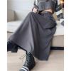 imageKisidoo Vintage Maxi Cargo Skirt  Womens High Waist Aline Winter Skirt with Pockets ampamp BeltGrey