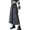 imageKisidoo Vintage Maxi Cargo Skirt  Womens High Waist Aline Winter Skirt with Pockets ampamp BeltGrey