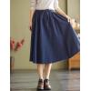 imageKisidoo Cargo Maxi Skirt Womens Casual Elastic Waist Pleated ALine Knee Length Skirt with Pocket for Work ampamp DailyNavy Blue