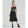 imageKisidoo Cargo Skirt Womens Gothic Skirt Elastic Waist Pleated ALine Knee Length Skirt with Pocket and ChainBlack