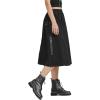 imageKisidoo Cargo Skirt Womens Gothic Skirt Elastic Waist Pleated ALine Knee Length Skirt with Pocket and ChainBlack