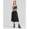 imageKisidoo Cargo Skirt Womens Gothic Skirt Elastic Waist Pleated ALine Knee Length Skirt with Pocket and ChainBlack