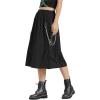 imageKisidoo Cargo Skirt Womens Gothic Skirt Elastic Waist Pleated ALine Knee Length Skirt with Pocket and ChainBlack