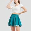 image:imageKisidoo Gothic Skirts Cute High Elastic Waisted Plaid Kilts for Women Trendy Hem Flared Knee Length Mini Skater SkirtC Green