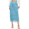 image:imageKisidoo Womens Fringe Trim High Waist Short Pencil Bodycon Skirts Sexy Elegant Fringe Long Maxi Skirt Summer Party WorkBaby Blue