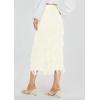 image:imageKisidoo Womens Fringe Trim High Waist Short Pencil Bodycon Skirts Sexy Elegant Fringe Long Maxi Skirt Summer Party WorkBeige