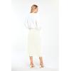 image:imageKisidoo Womens Fringe Trim High Waist Short Pencil Bodycon Skirts Sexy Elegant Fringe Long Maxi Skirt Summer Party WorkBeige