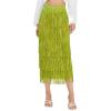 image:imageKisidoo Womens Fringe Trim High Waist Short Pencil Bodycon Skirts Sexy Elegant Fringe Long Maxi Skirt Summer Party WorkCandy Green