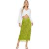 image:imageKisidoo Womens Fringe Trim High Waist Short Pencil Bodycon Skirts Sexy Elegant Fringe Long Maxi Skirt Summer Party WorkCandy Green