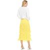 image:imageKisidoo Womens Fringe Trim High Waist Short Pencil Bodycon Skirts Sexy Elegant Fringe Long Maxi Skirt Summer Party WorkLight Yellow